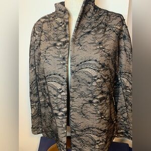 CHICOS. Size 1. Elegant Black Lace Women's Jacket